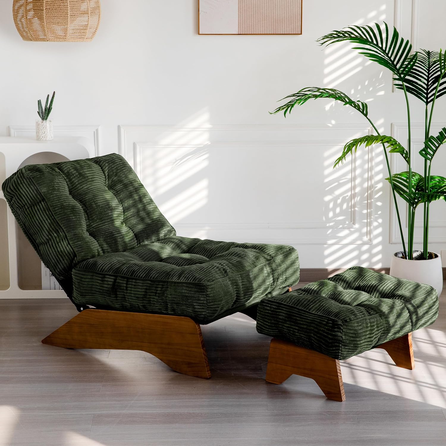 MAXYOYO Accent Chair with Ottoman, Lounge Chair with Adjustable Backrest