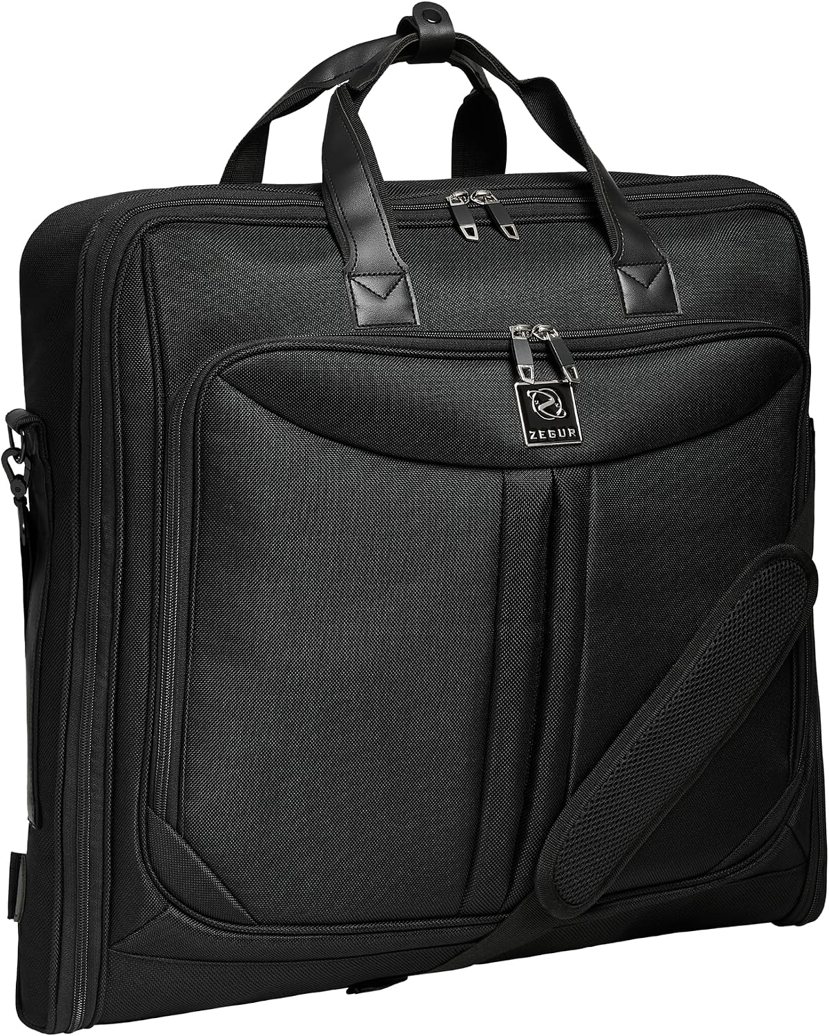 ZEGUR Premium travel garment bag. Carry-on for Men & Women. Hangs 4 Items
