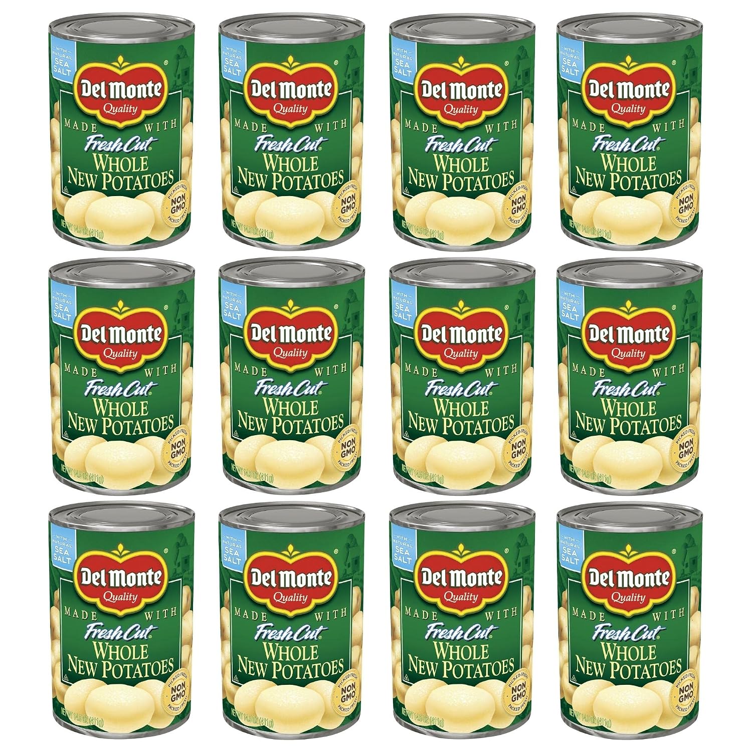 DEL MONTE FRESH CUT Whole New Canned Potatoes, Canned Vegetables, 12 Pack, 14.5 oz Can
