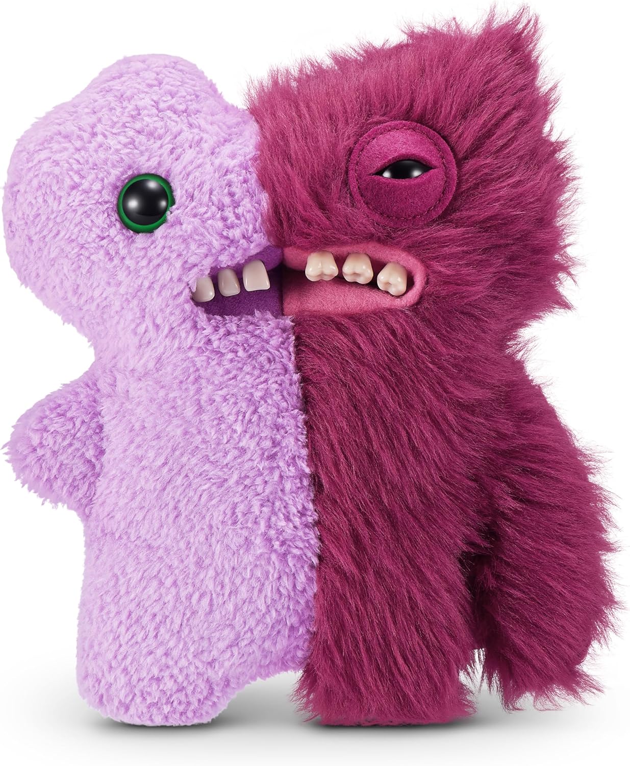 Fuggler Misfit Monsters 9-inch by ZURU, Funny Ugly Monster Plush Toy, Soft Doll Plushies for Kids and Adults (Gaptooth Mcgoo & Wide Eyed - Lilac & Red)