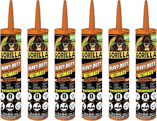 Gorilla Heavy Duty Ultimate Construction Adhesive, 9 Ounce Cartridge, White, (Pack of 6)