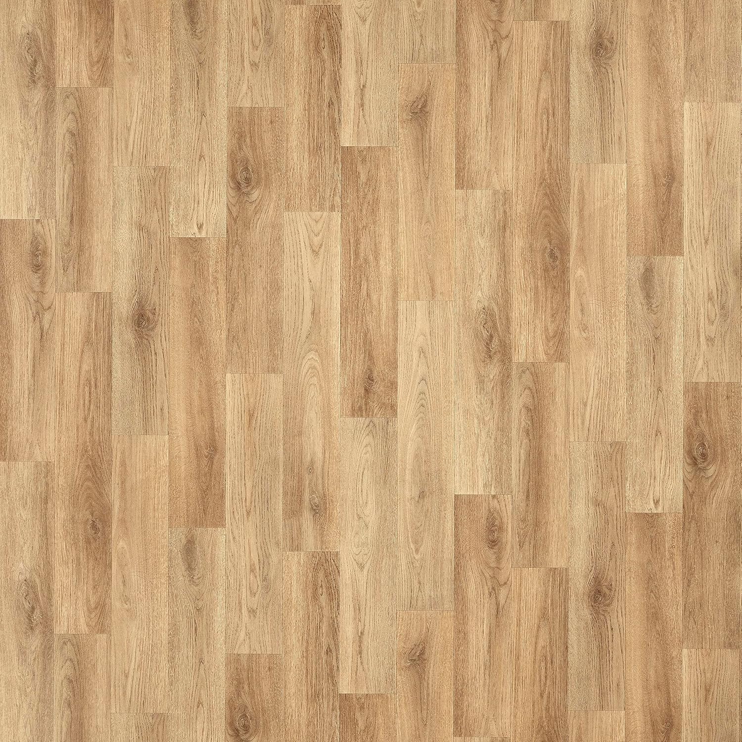Wood Effect Cushion Vinyl Flooring Roll Natural Oak Effect Lino Flooring Cheap Anti Slip Bathroom Kitchen Bedroom Flooring 2m 3m Width (Lambourne French Oak, 2m x 3m)