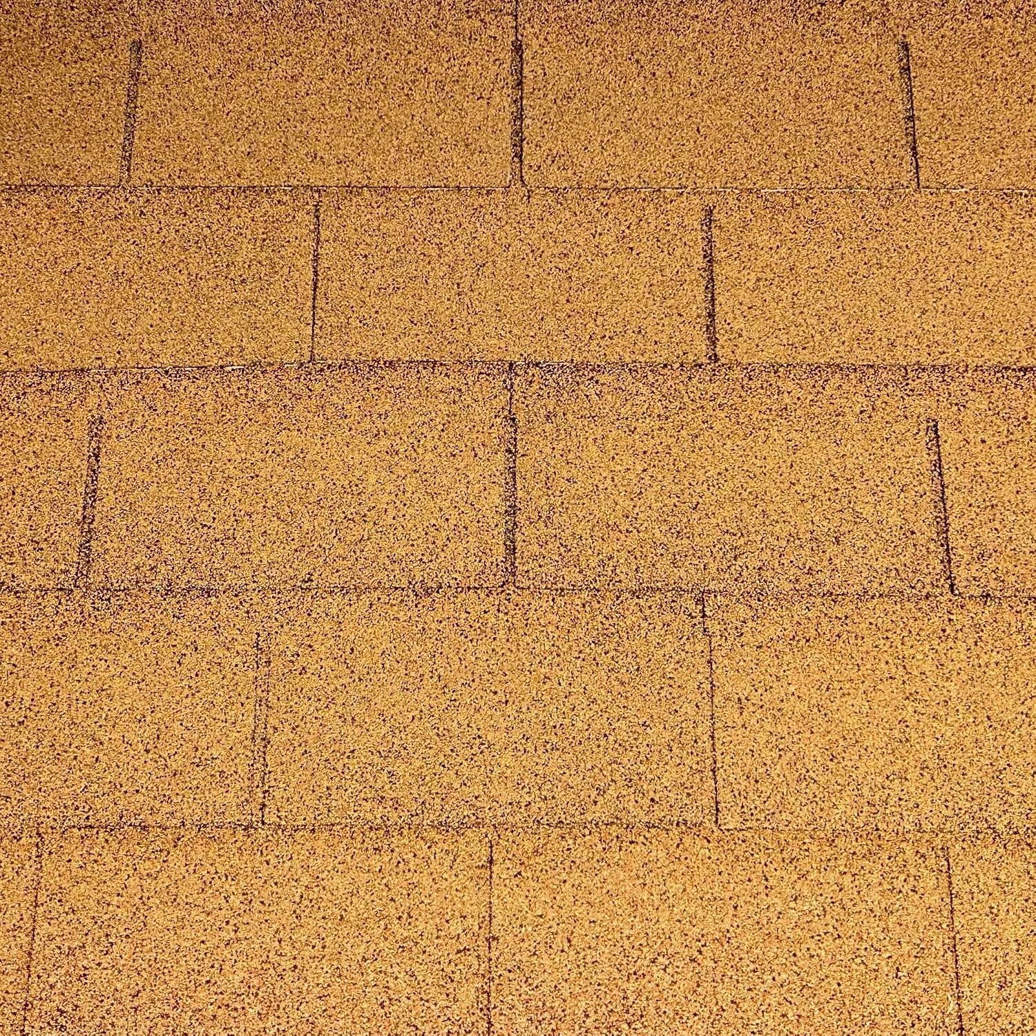 Roofing Shingles 3-Tab 39.4” by 13.1”, Tan Asphalt Shingles (8 - Count)