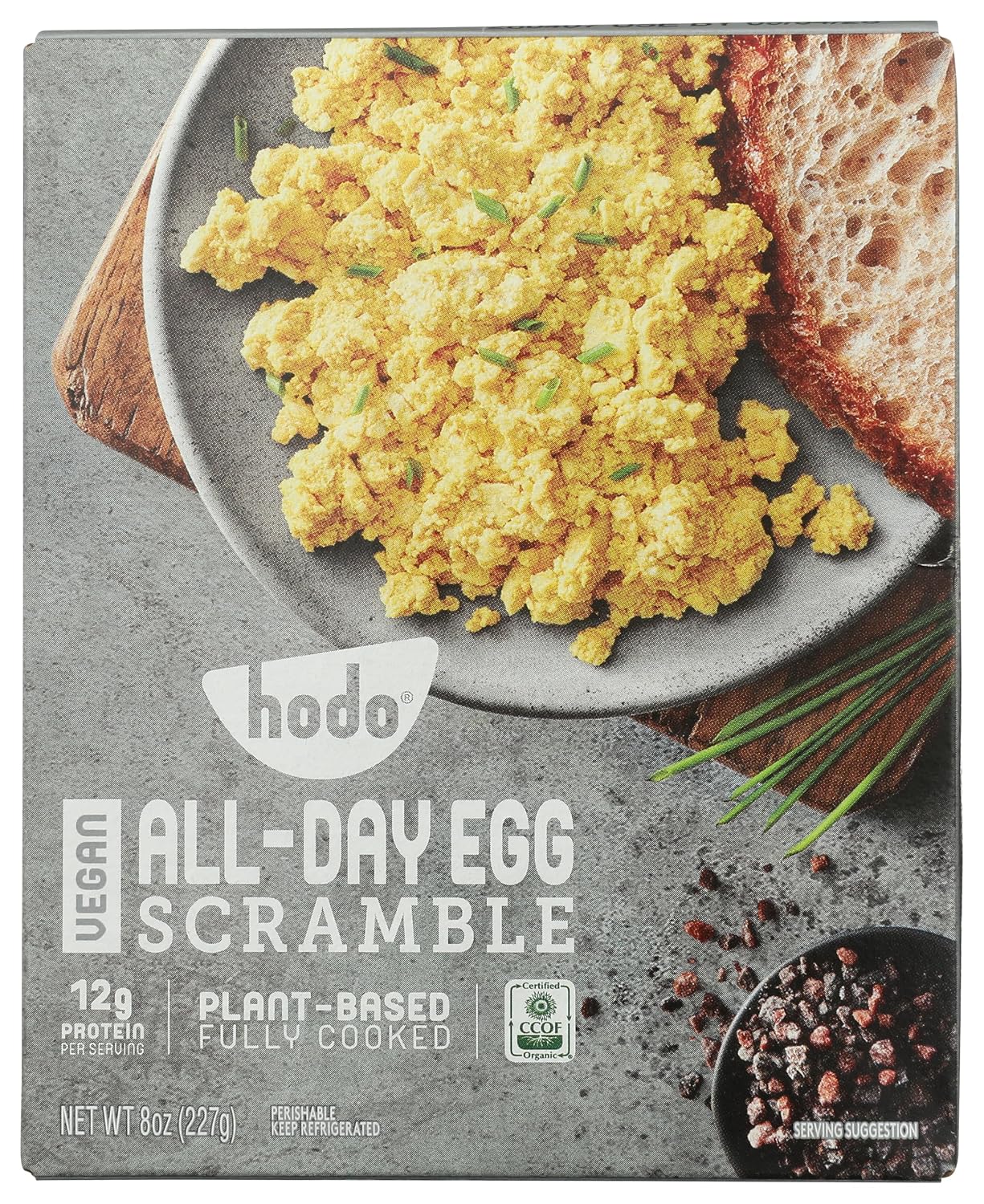 Hodo All-Day Egg Scramble | Egg-less Substitute | Plant-based | Vegan | Fully Cooked Breakfast | Made From Organic Soybeans | Gluten-free | Egg Alternative | Vegetarian | Kosher | 8oz