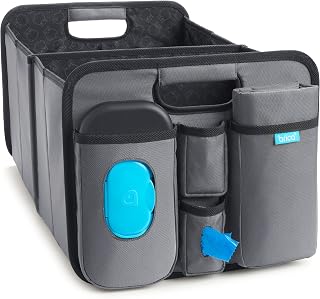Munchkin Brica Out-n-About Trunk and Car Organizer with Diaper Changing Station, Collapsible, Grey