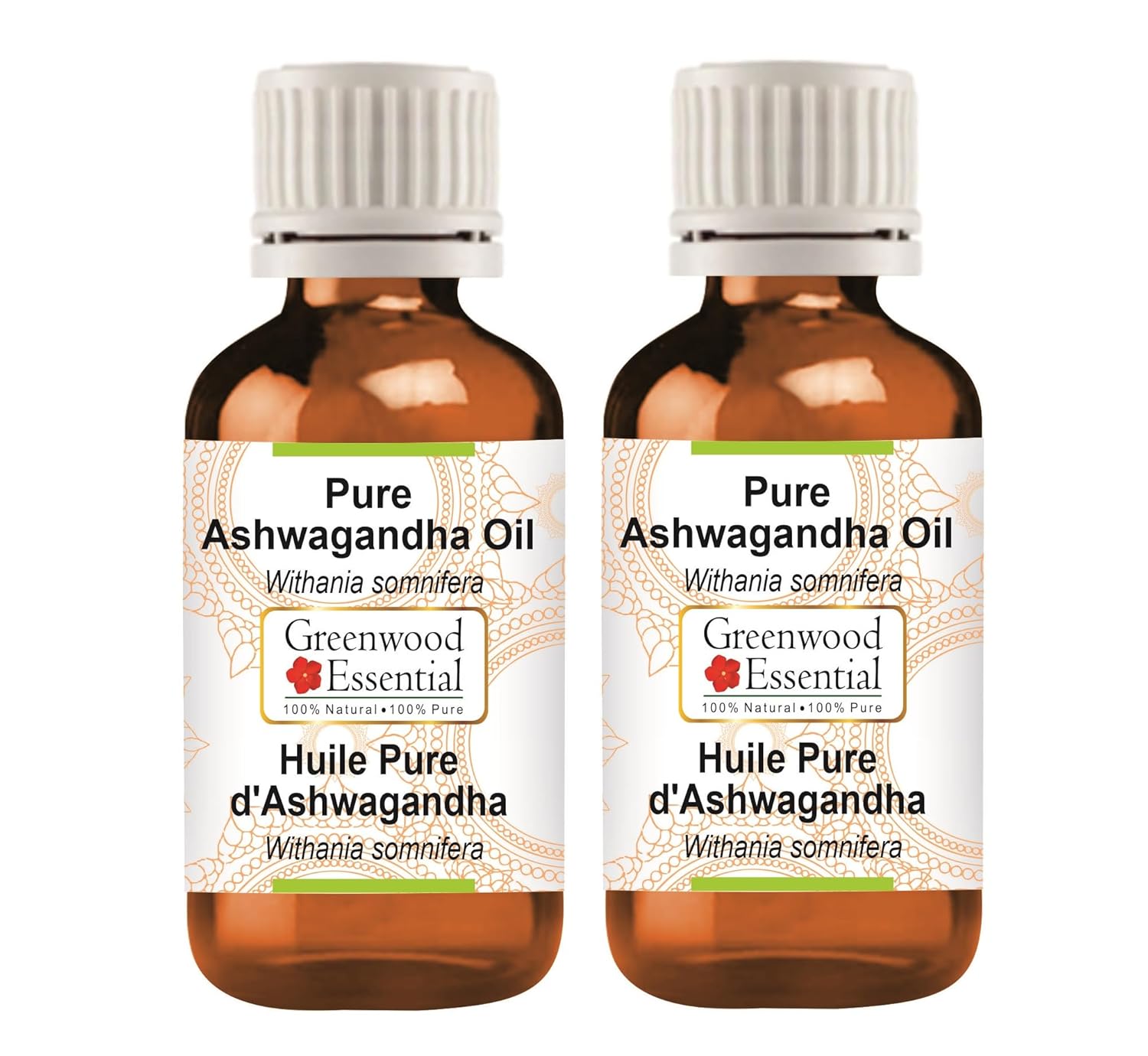 Greenwood Essential Pure Ashwagandha Oil (Withania somnifera) Natural Therapeutic Grade (Pack of Two) 15ml X 2 (1 oz)
