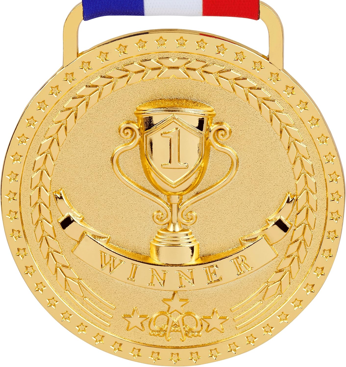 3 Inch Award Medals with Ribbon for 1st, 2nd & 3rd Place Sports, School & Race Events, Double-Sided Design, Bright or Antique Finish, Sold Individually