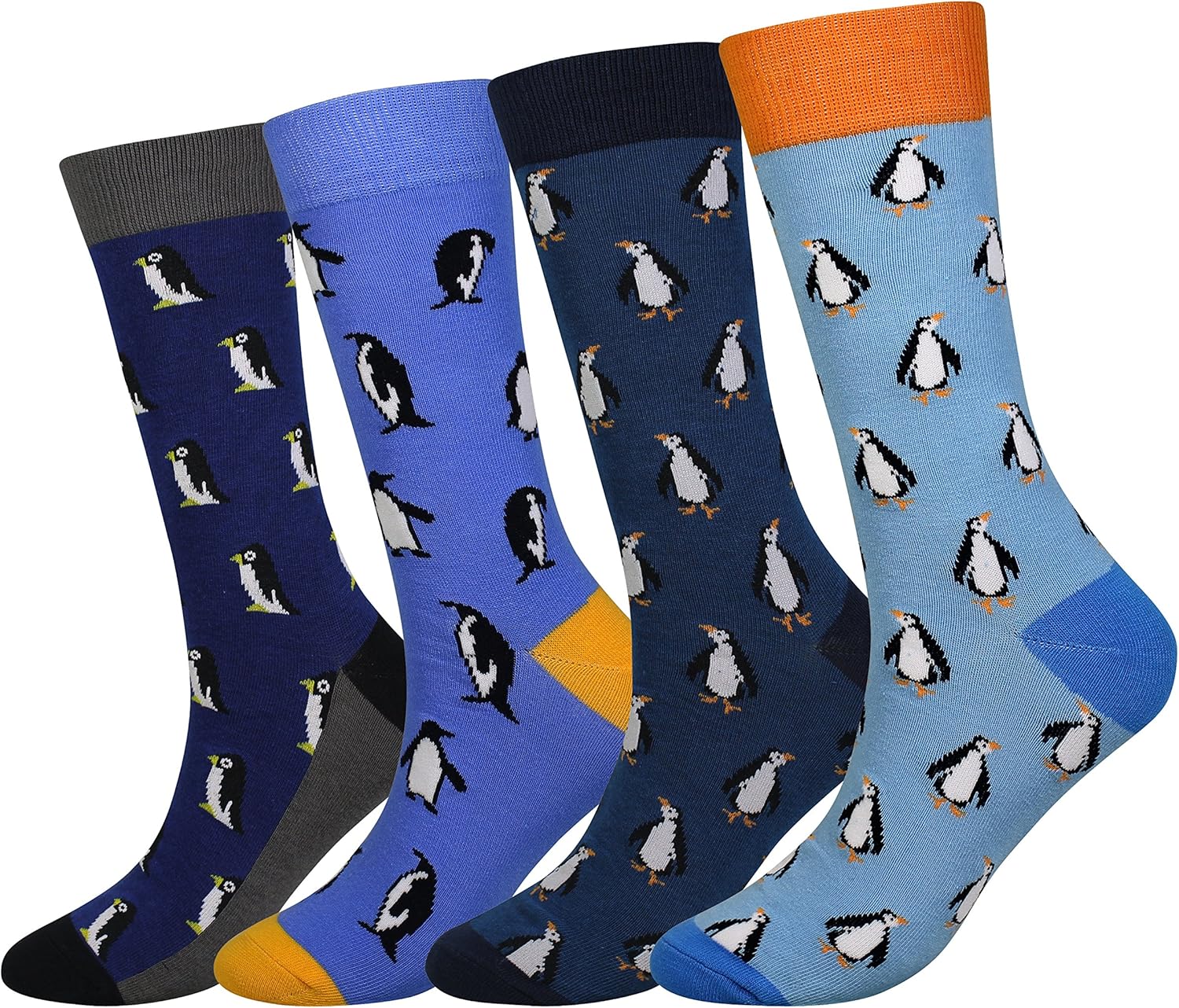 Cansok Men's 2/4 Packs Fun Crazy Novelty Dress Crew Socks