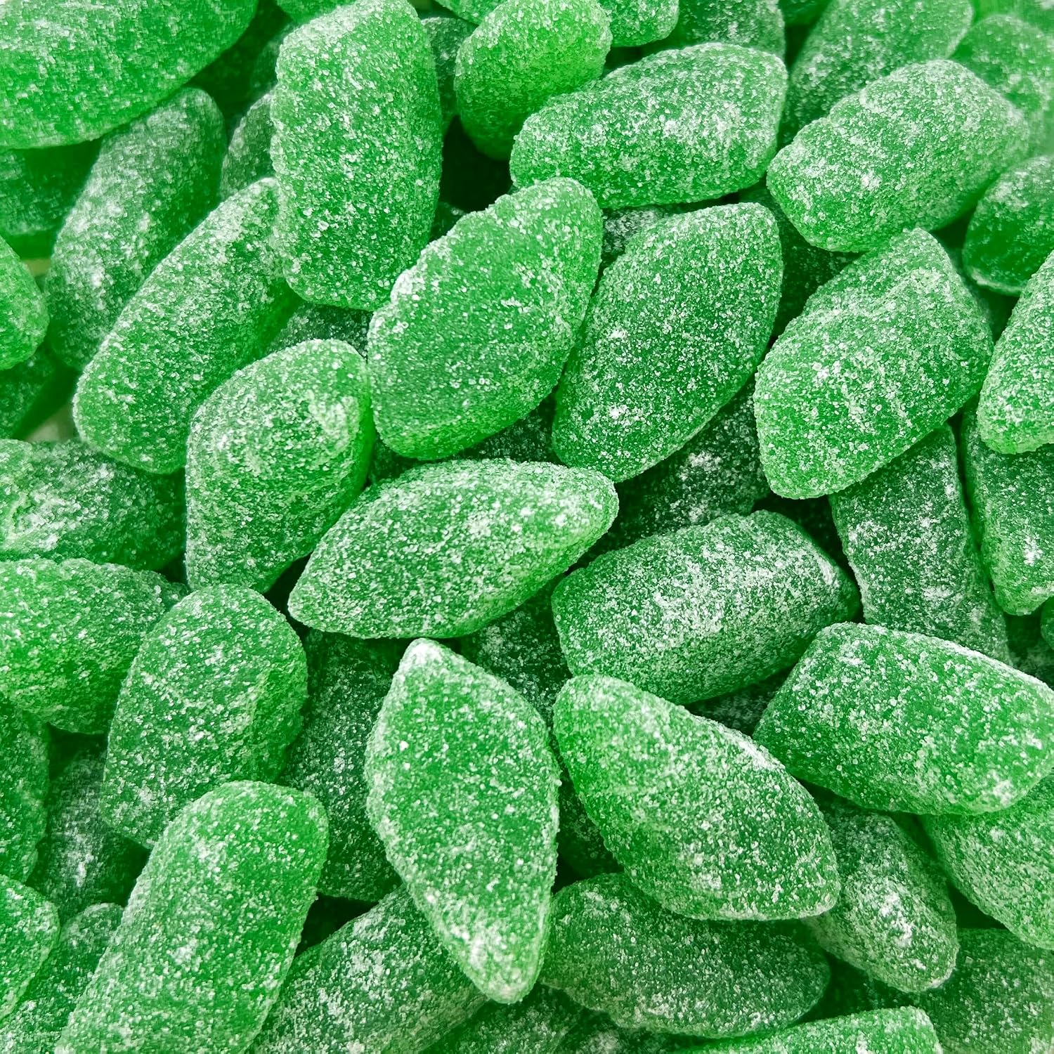 Spearmint Leaves Jelly Candy - 2 Pound Bulk Bag - Spearmint Candy with Soft Chewy Texture - Classic Leaf Shaped Mint Jellies for Snacking, Parties and Decorating