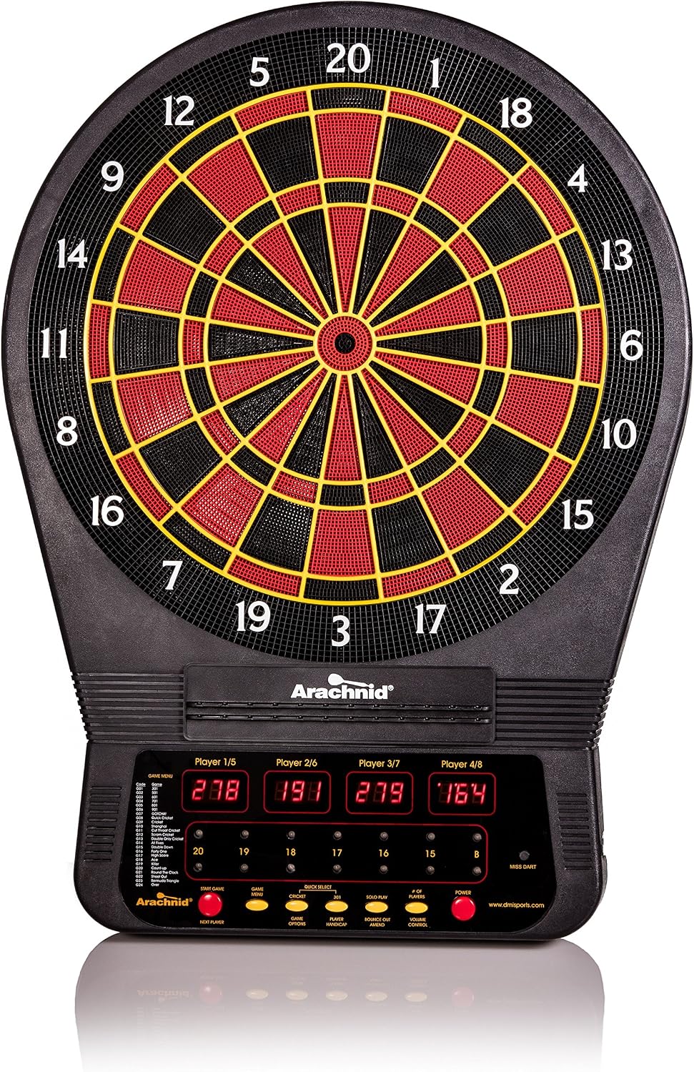 Arachnid Cricket Pro 650 Tournament-Quality Electronic Dartboard with Micro-Thin Segment Dividers for Dramatically Reduced Bounce-Outs and NylonTough Segments for Improved Durability and Playability
