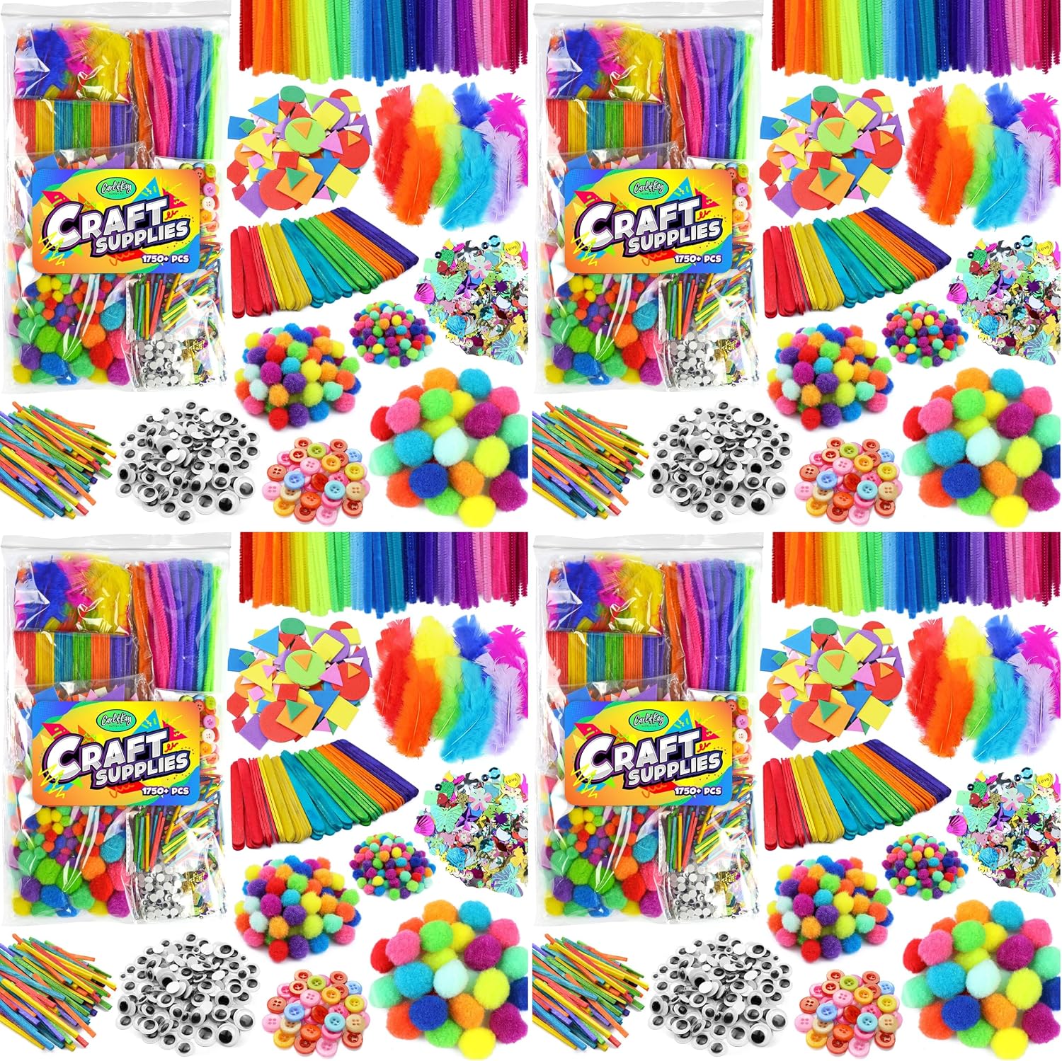 Arts & Crafts Supplies Kits & Materials Set for Kids, Toddler - Carl & Kay (Pack of 4)
