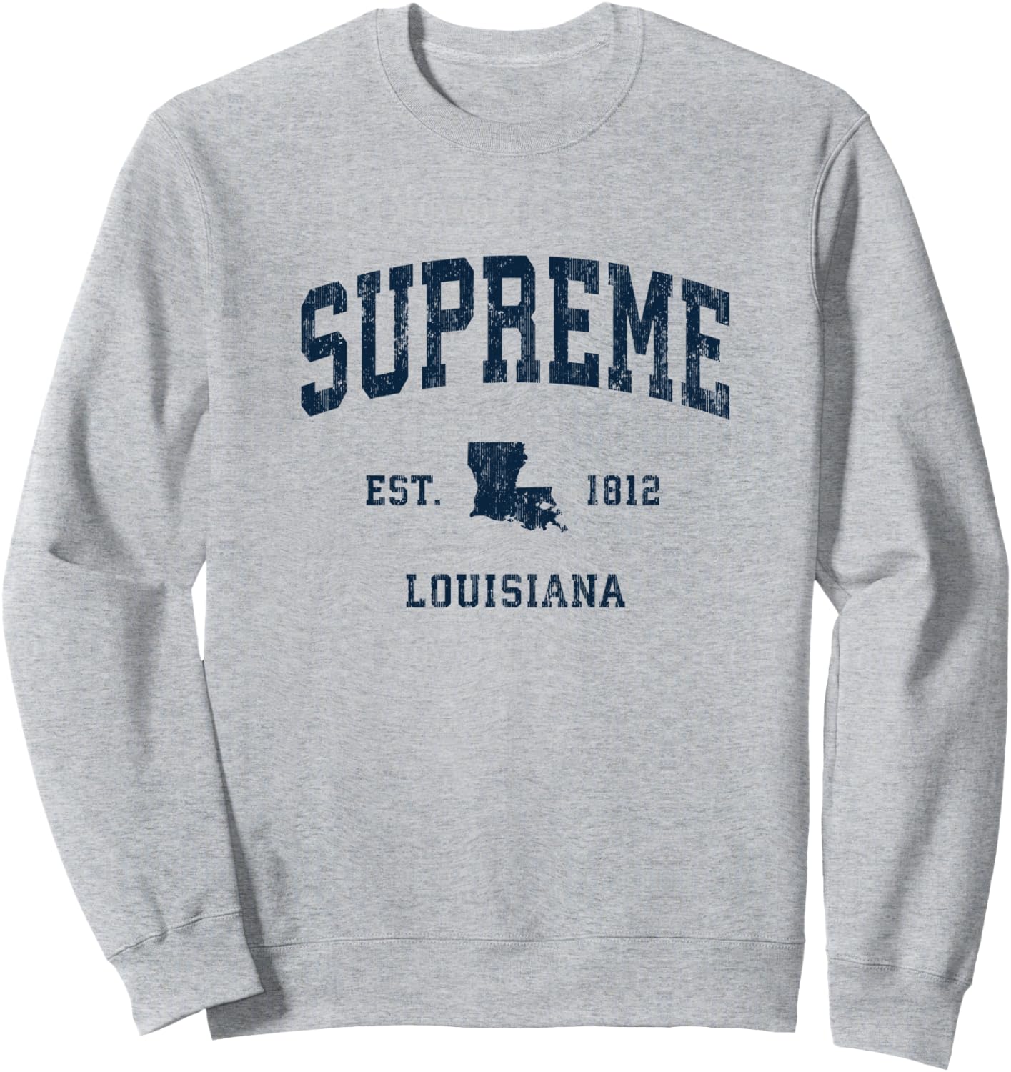 Supreme Louisiana LA Vintage Athletic Navy Sports Design Sweatshirt