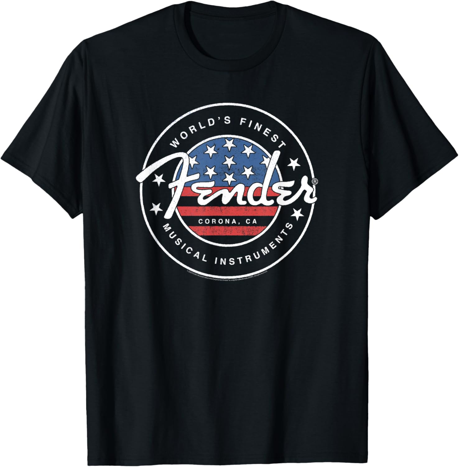 Fender American Flag Circle Stamp Logo T-Shirt