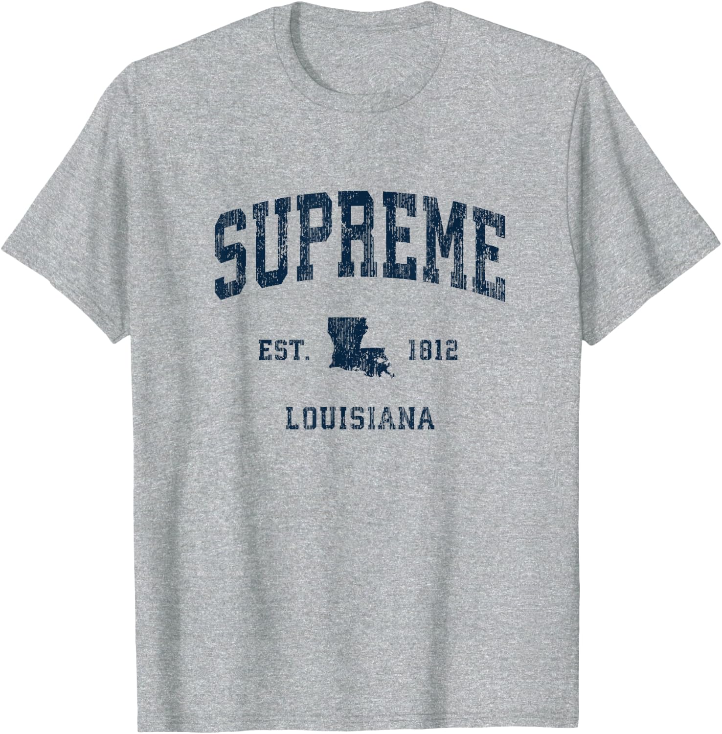 Supreme Louisiana LA Vintage Athletic Navy Sports Design T-Shirt